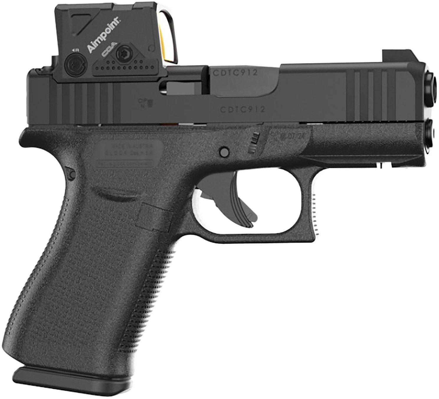 GLOCK 43X MOS 9mm Striker Fired Pistol with Aimpoint COA Optic