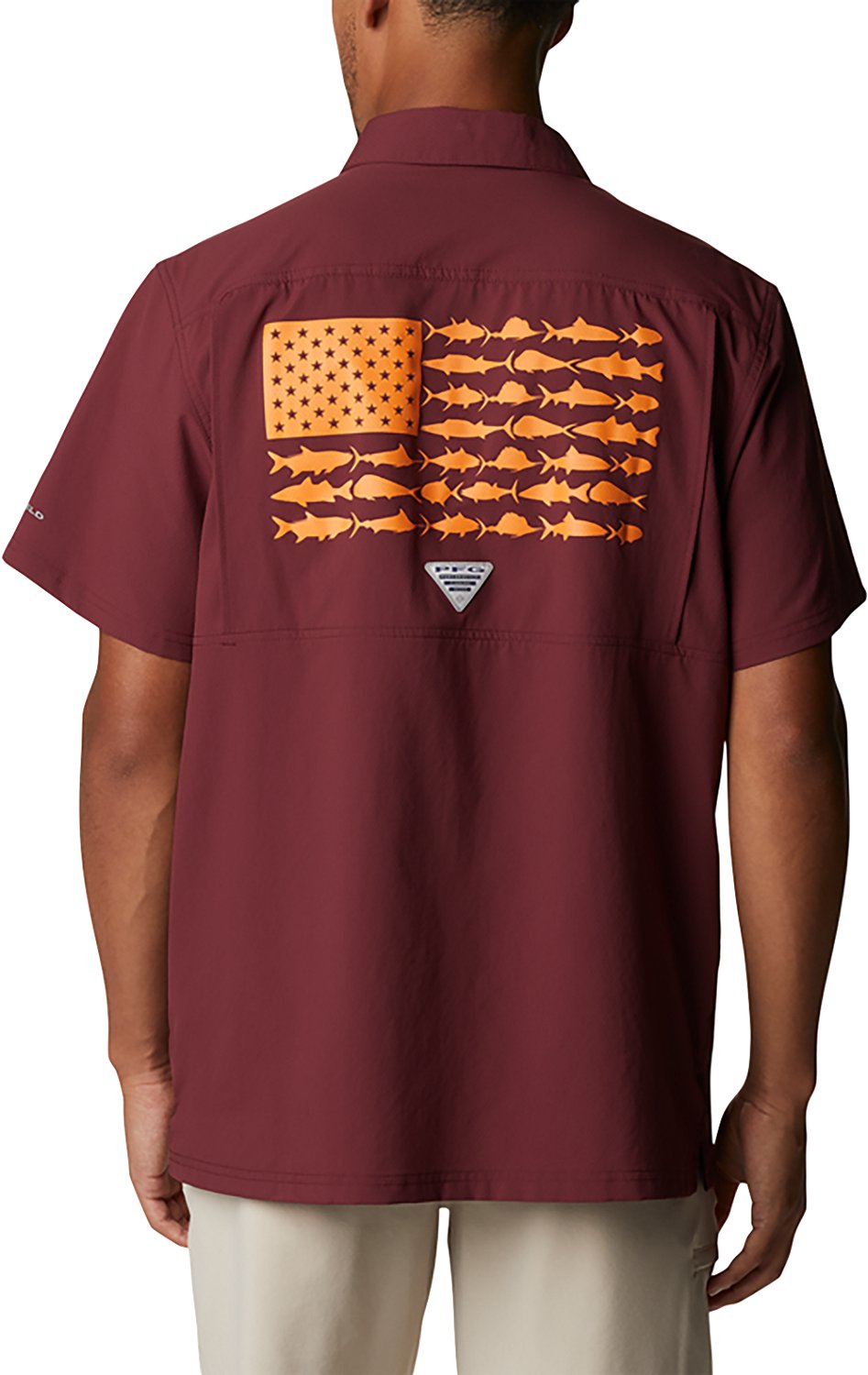 Columbia Sportswear Men's Virginia Tech Fish Flag Slack Tide Camp Button Down Shirt  - view number 2