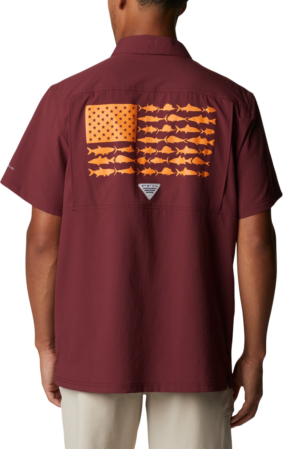 Columbia Sportswear Men's Virginia Tech Fish Flag Slack Tide Camp Button Down Shirt  - view number 8