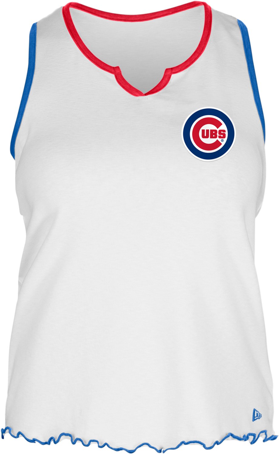 New Era Women's Chicago Cubs V-Notch Lettuce Hem Tank Top - view number 4
