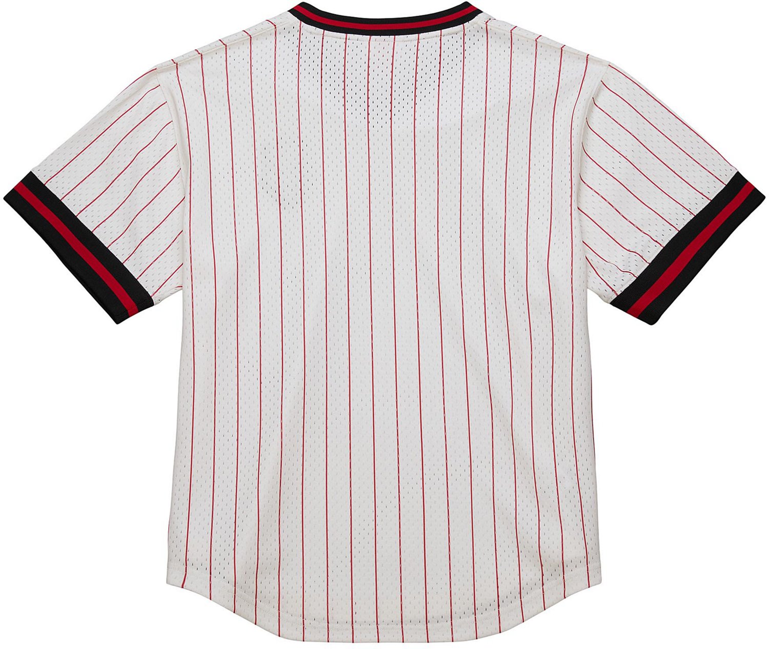 Mitchell & Ness Men's Arkansas Pinstripe Mesh V-neck Jersey                                                                      - view number 6