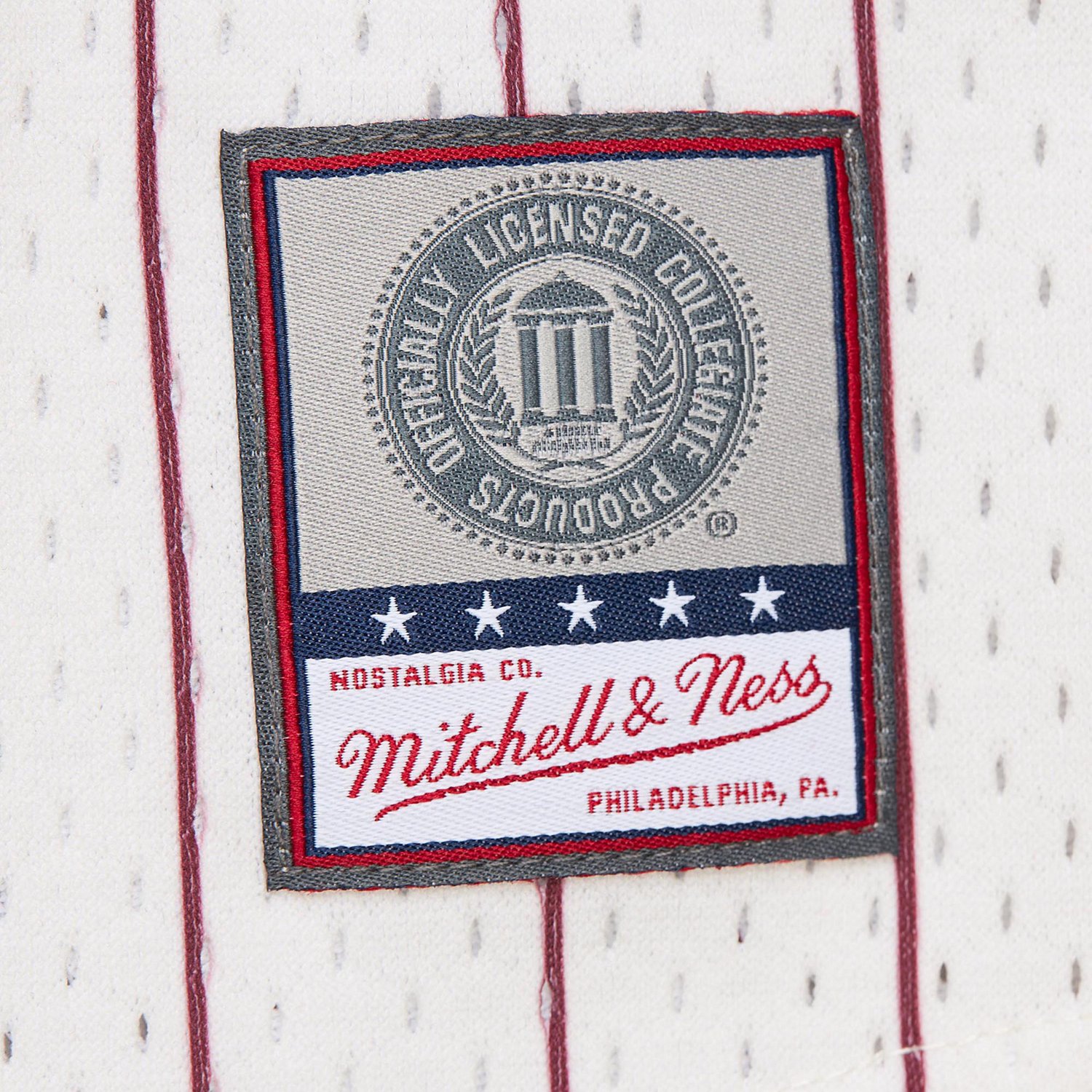 Mitchell & Ness Men's Texas A&M Pinstripe Mesh V-neck Jersey - view number 3