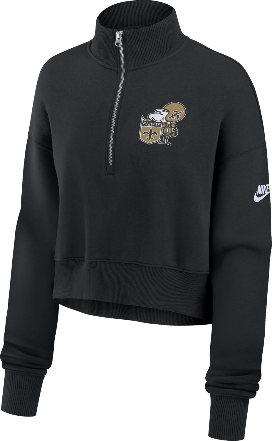 Nike Women's New Orleans Saints Rewind Phoenix Long Sleeve 1/4-Zip Sweatshirt - view number 4