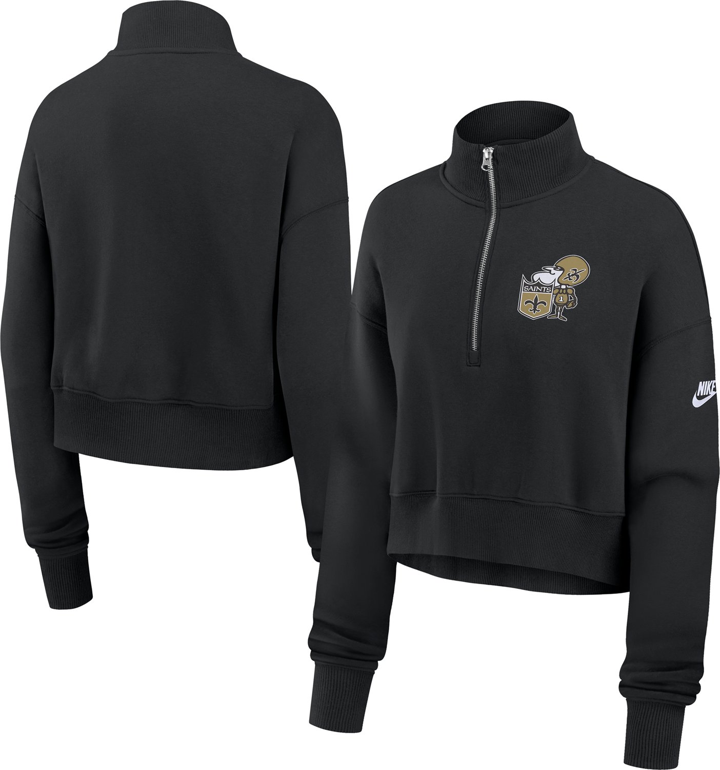 Nike Women's New Orleans Saints Rewind Phoenix Long Sleeve 1/4-Zip Sweatshirt - view number 6
