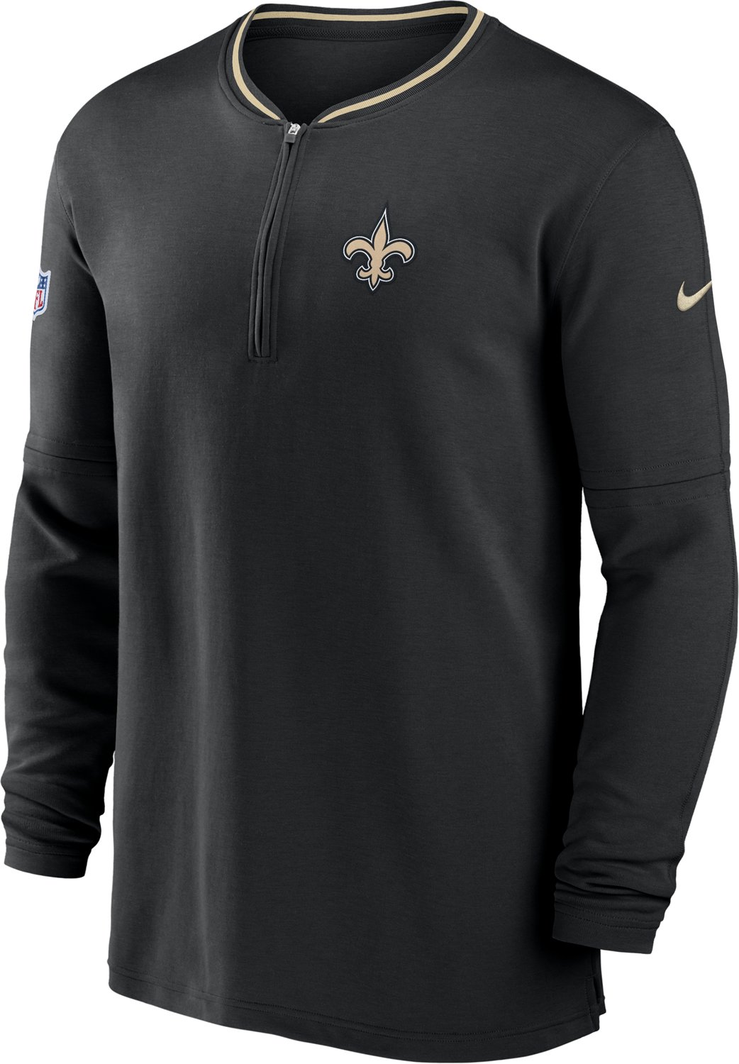 Nike Men's New Orleans Saints Sideline Coach 1/4-Zip Long Sleeve Pullover                                                        - view number 7