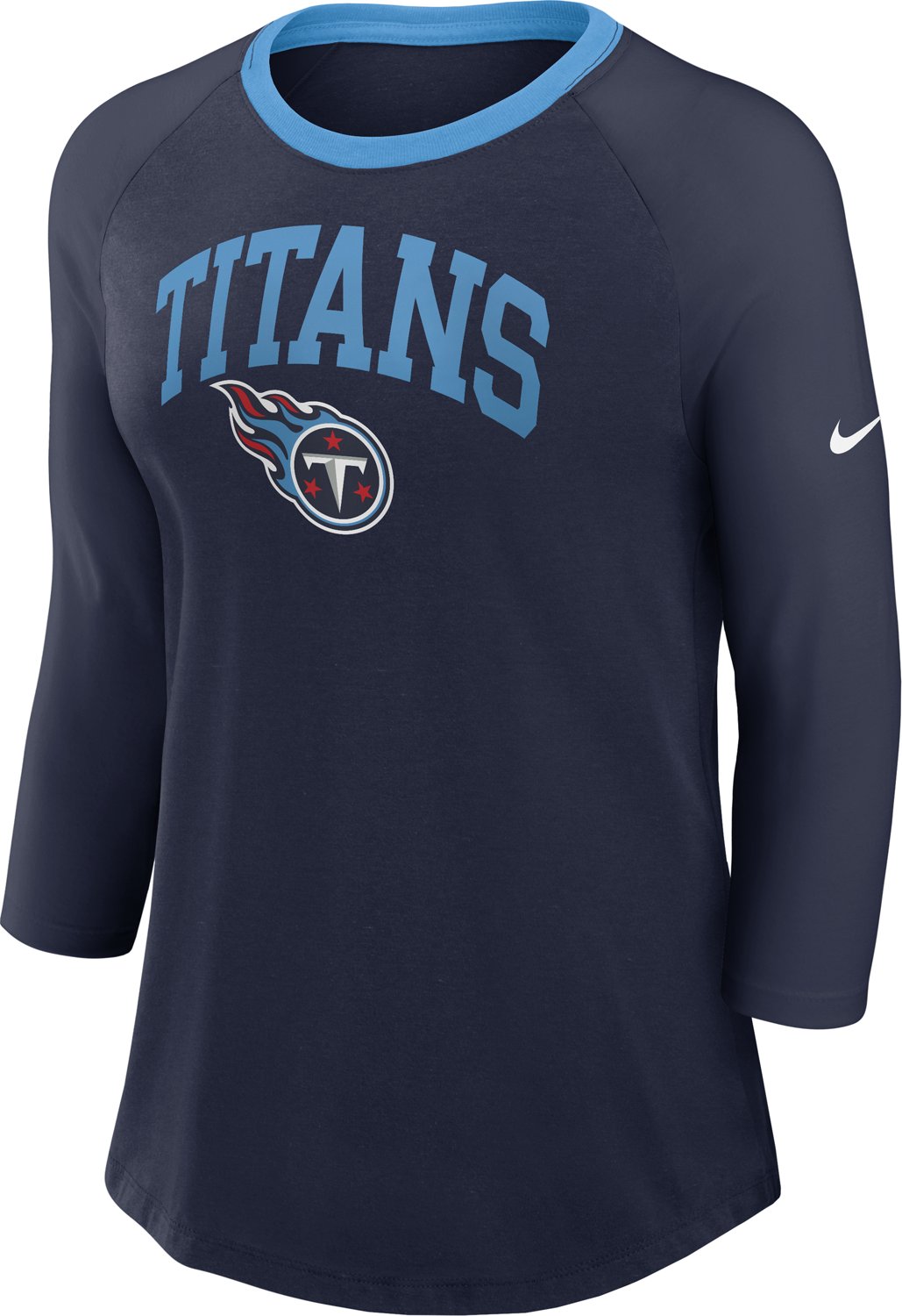 Nike Women's Tennessee Titans Arched 3/4 Sleeve Raglan Top - view number 4
