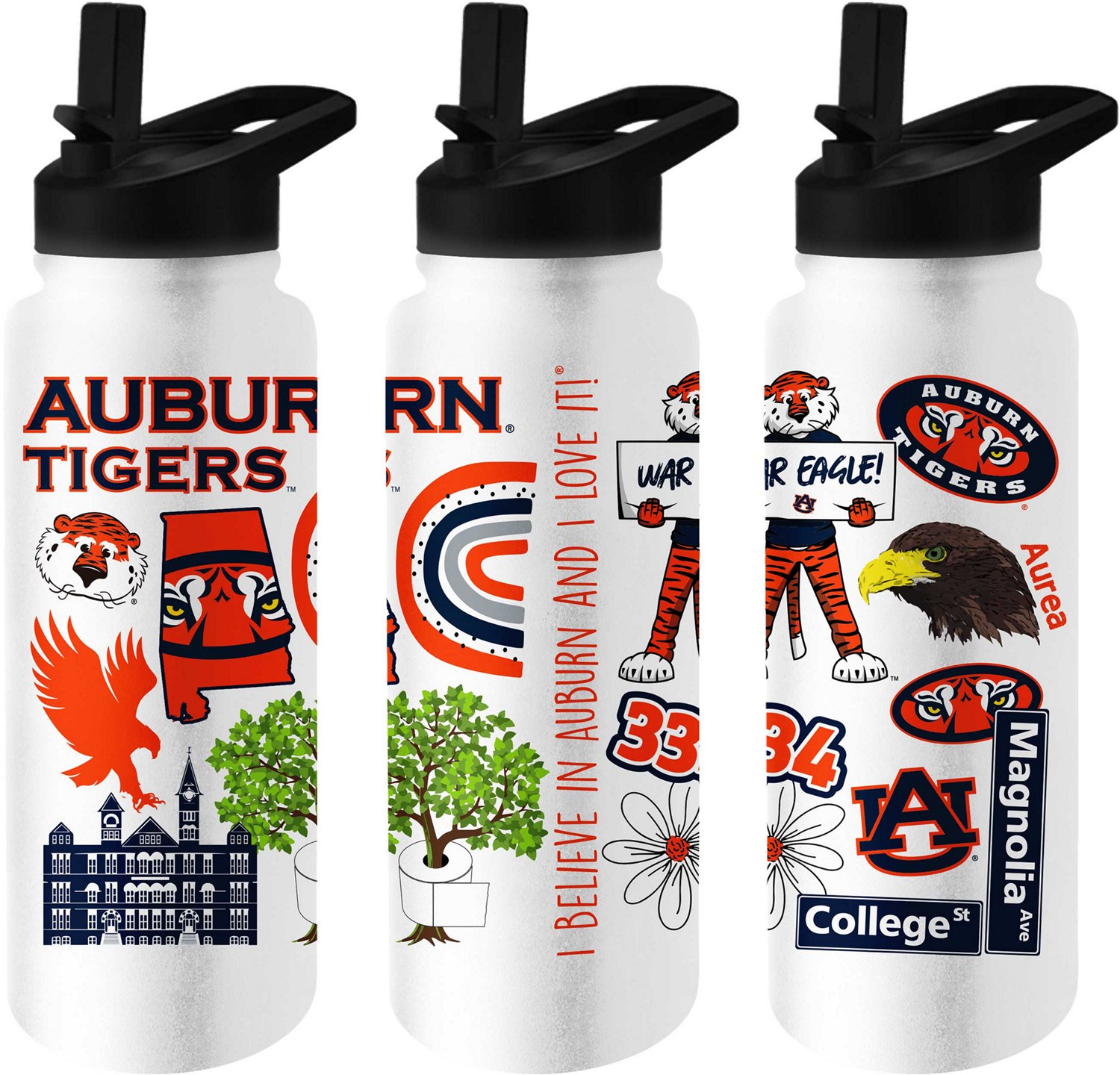 Logo Brands Auburn 34 oz Native Quencher Bottle                                                                                  - view number 3