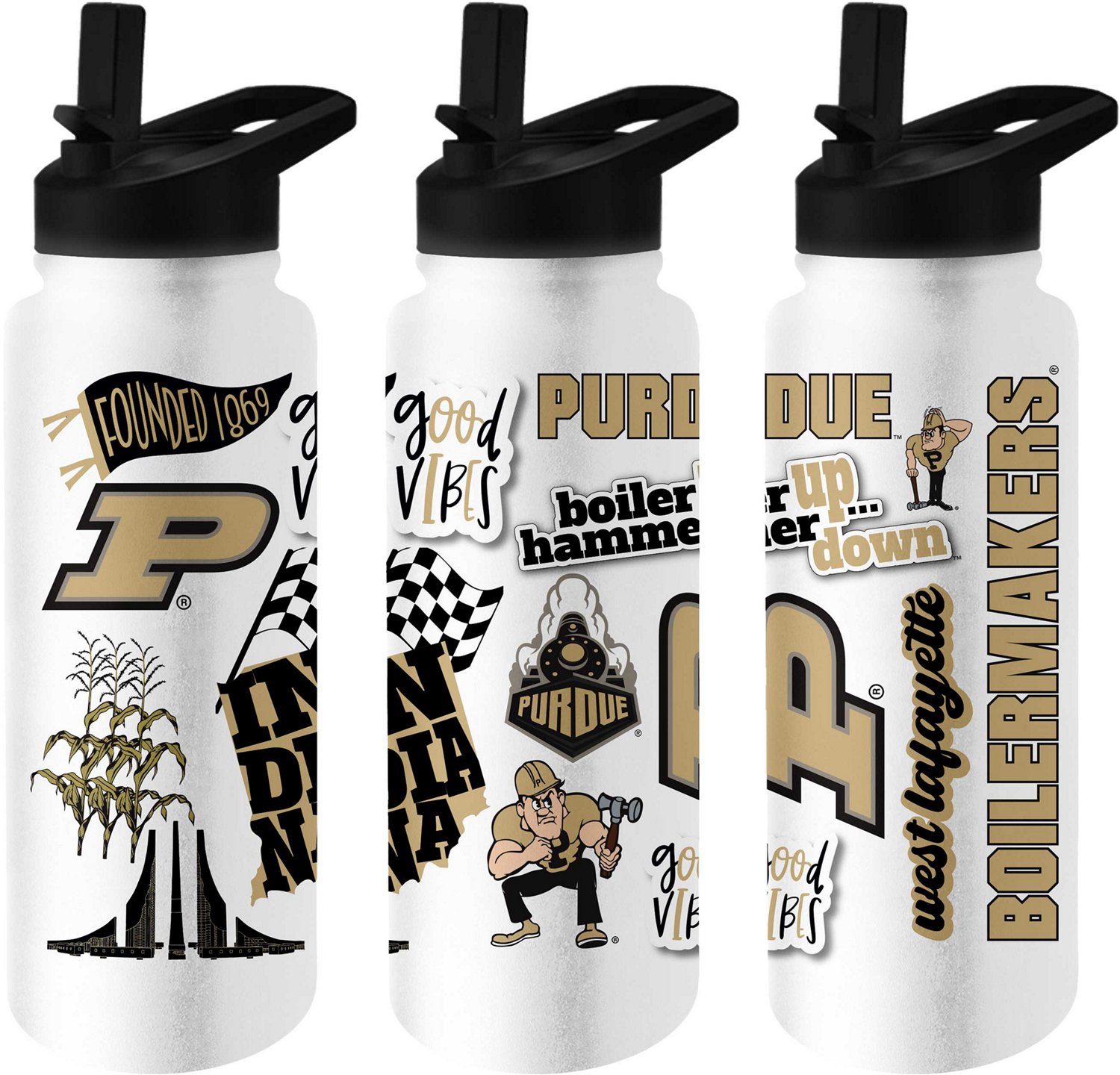 Logo Brands Purdue 34 oz Native Quencher Bottle - view number 2