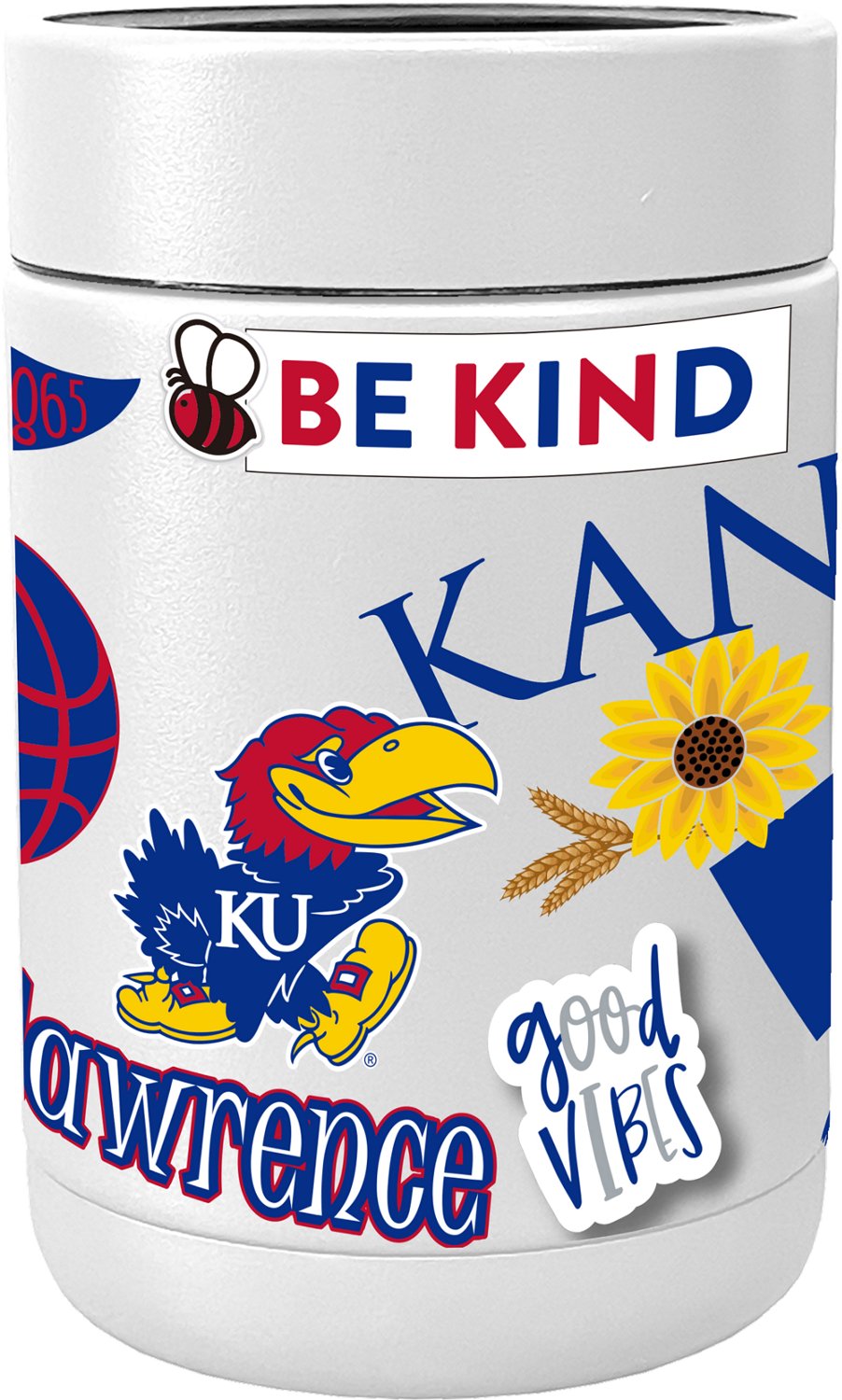 Logo Brands Kansas Native Powder Coat Can Coolie - view number 2