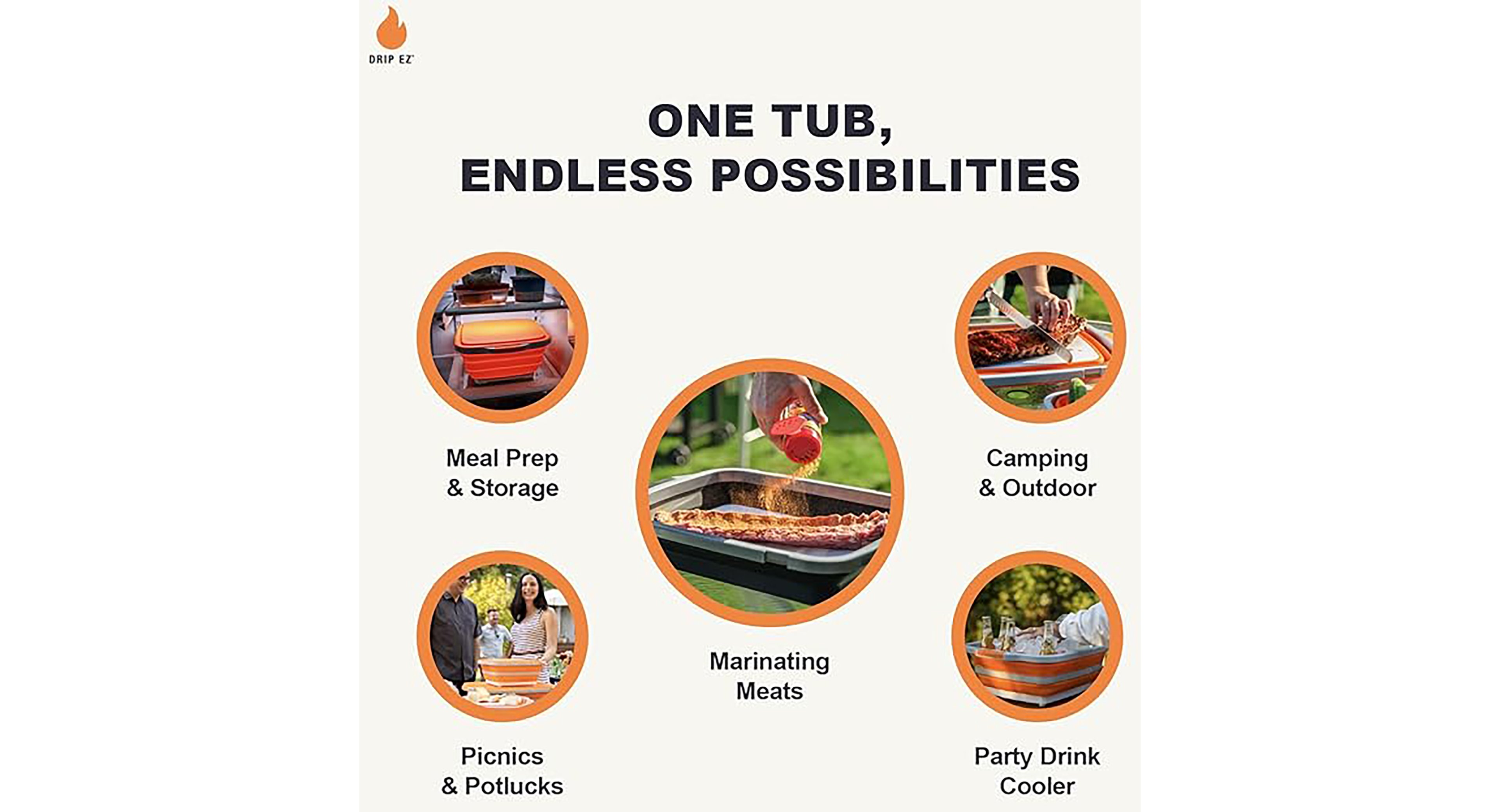 Drip EZ XL BBQ Prep Tub with Lid