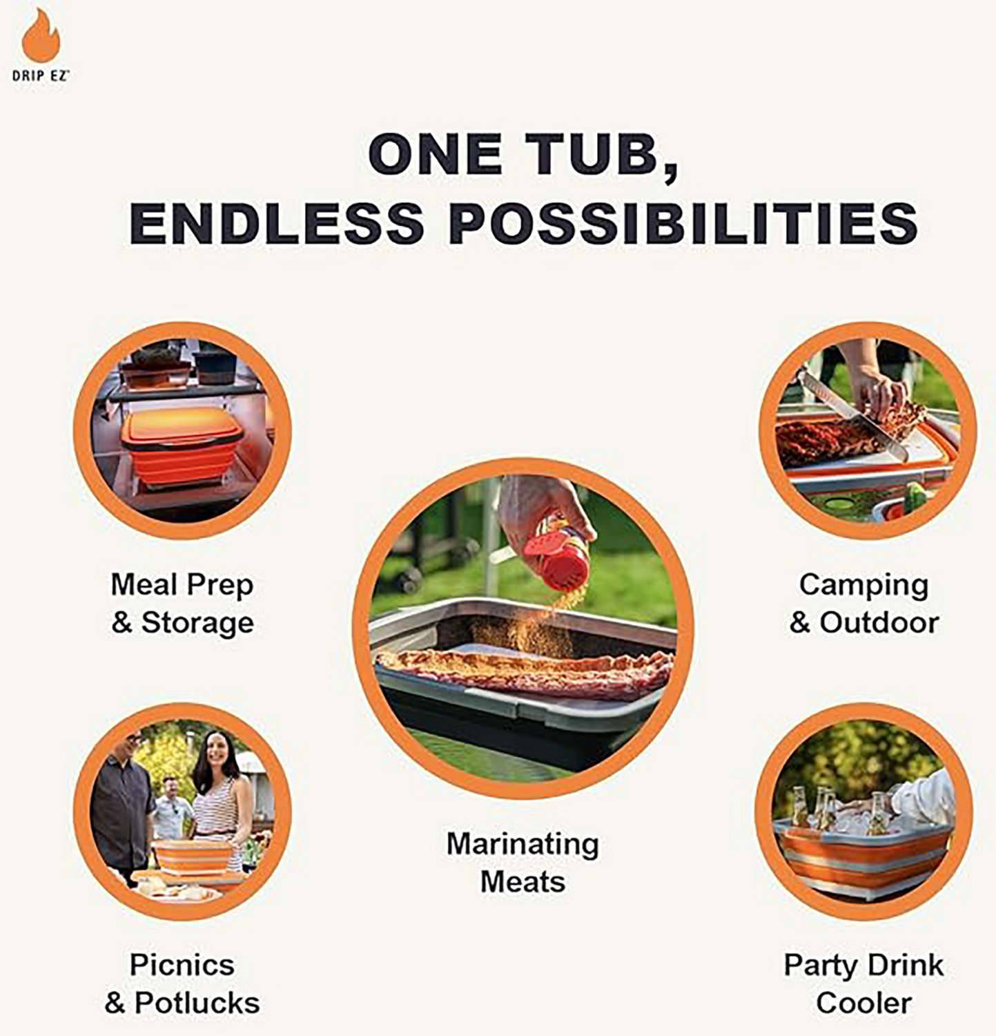 Drip EZ XL BBQ Prep Tub with Lid