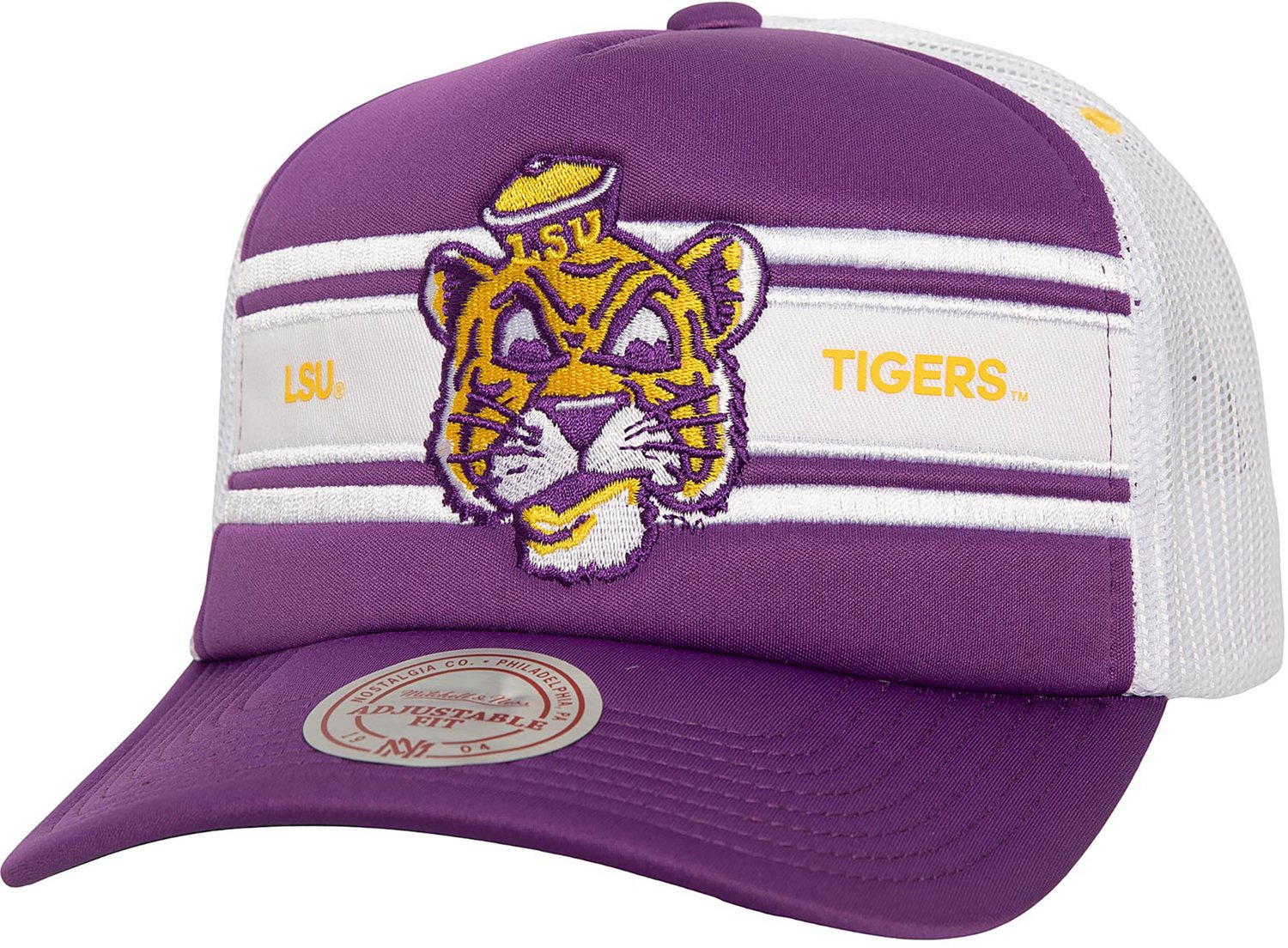 Mitchell & Ness Adults' LSU Tigers Sideline Trucker Cap - view number 4
