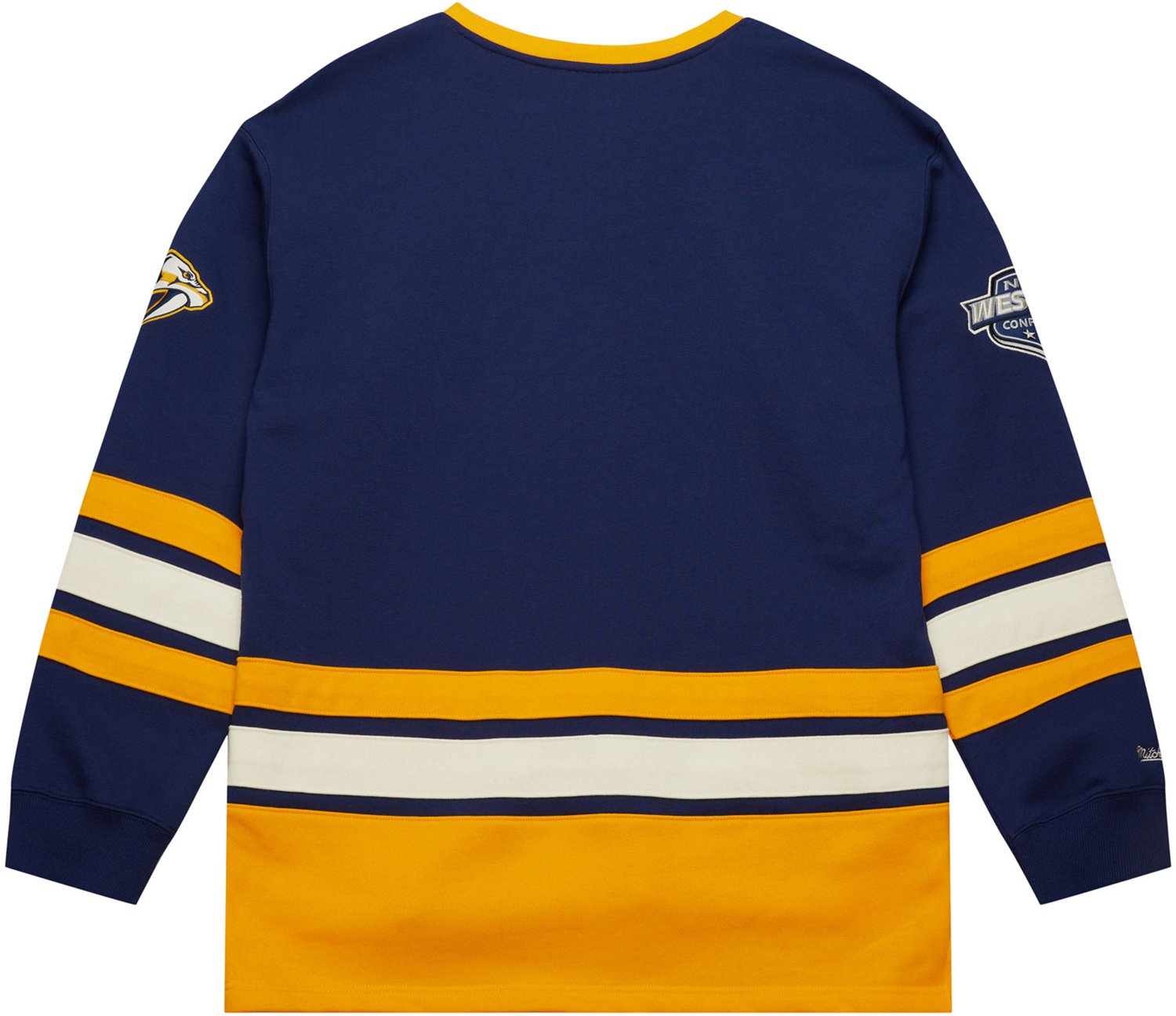 Mitchell & Ness Men's Nashville Predators Heritage Lace Up Long Sleeve Crew Sweatshirt - view number 2