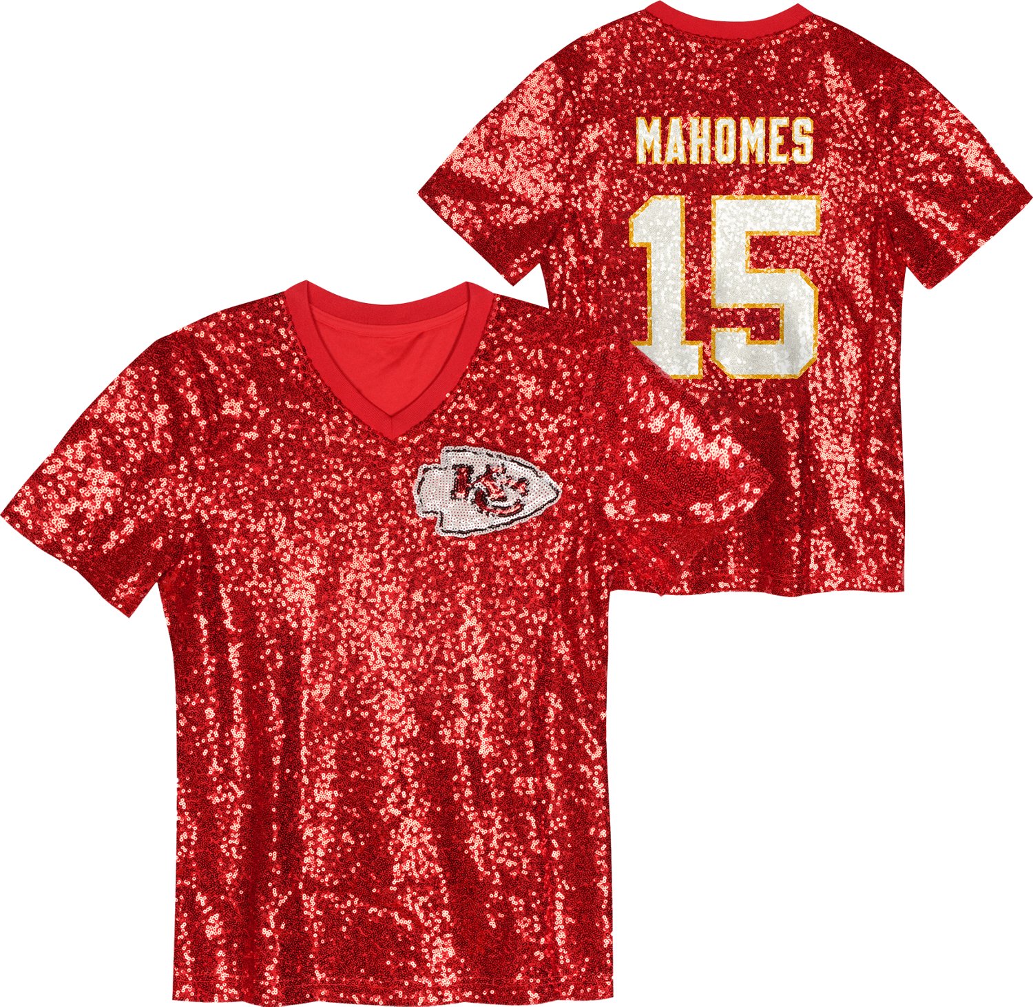 Outerstuff Women's Kansas City Chiefs Patrick Mahomes N&N Sequin Top - view number 4