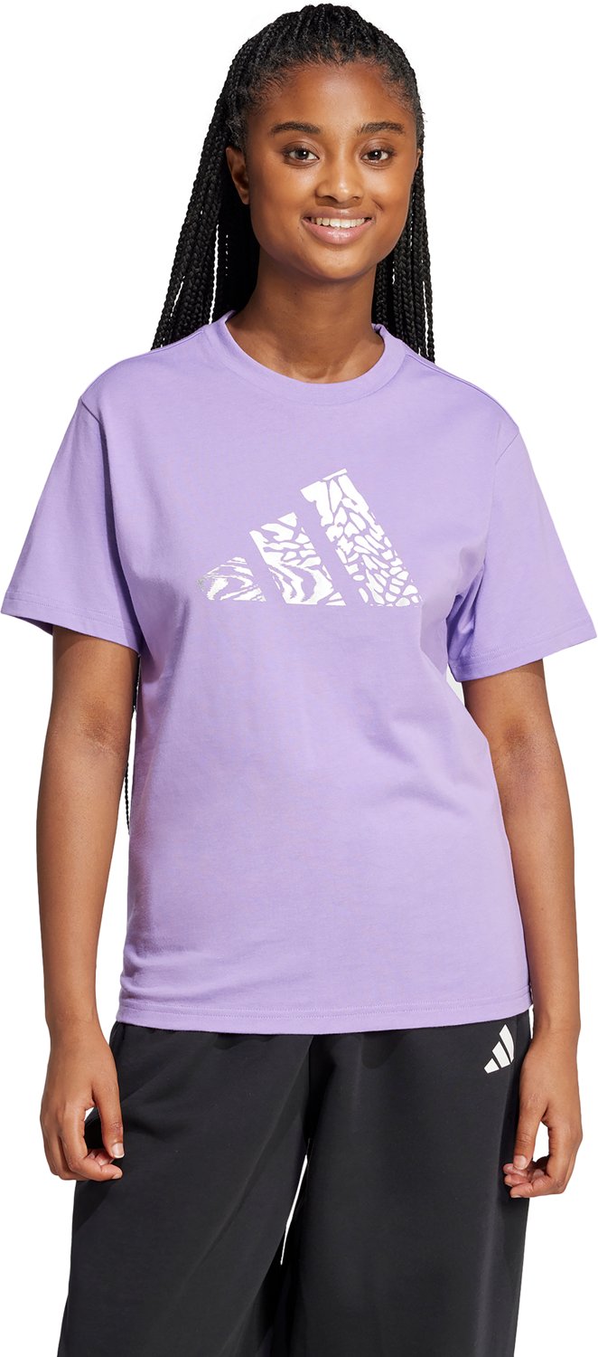 adidas Women's Tech Metallic Graphic Loose Fit Crop T-shirt