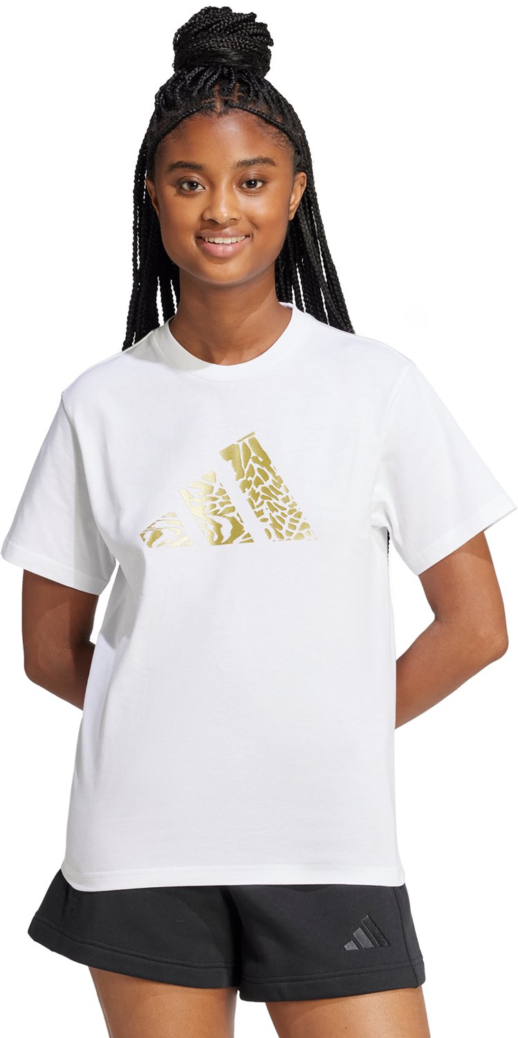 adidas Women's Tech Metallic Graphic Loose Fit Crop T-shirt - view number 6