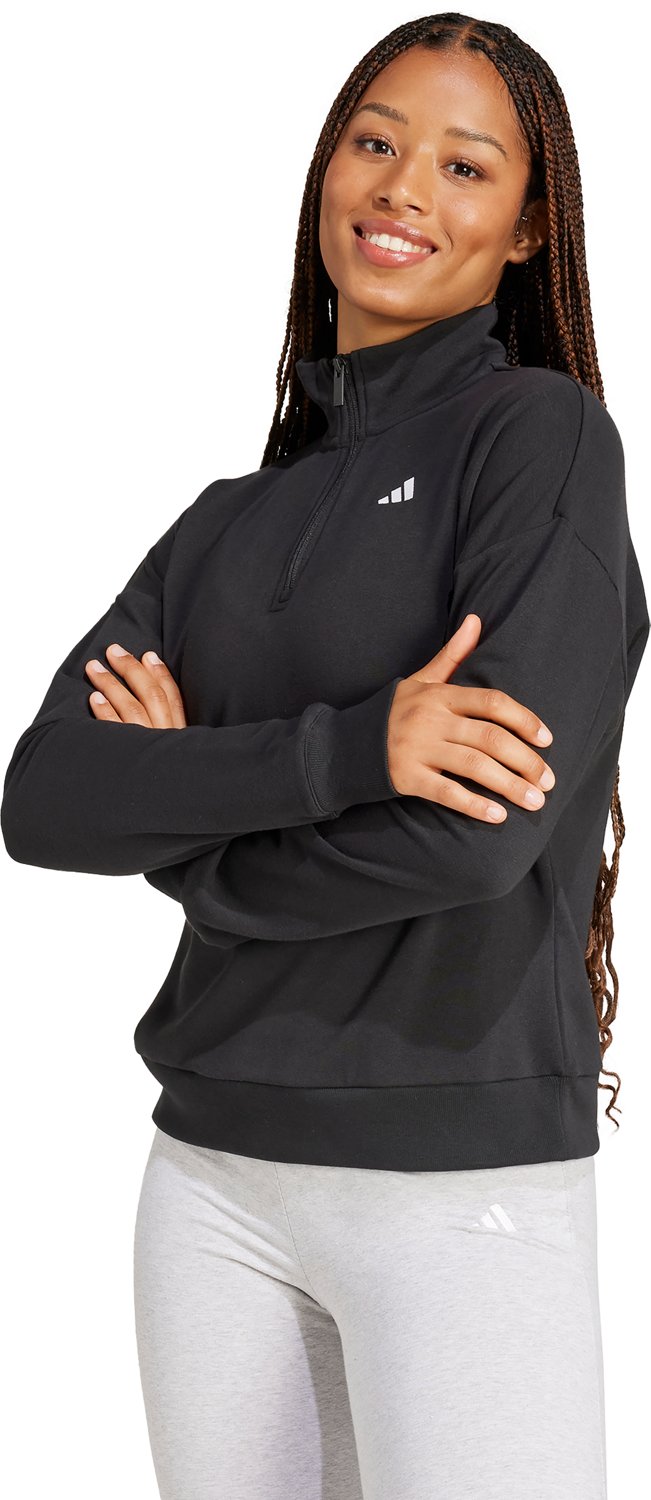 adidas Women's Essentials Small Logo French Terry 1/4 Zip Sweatshirt - view number 6
