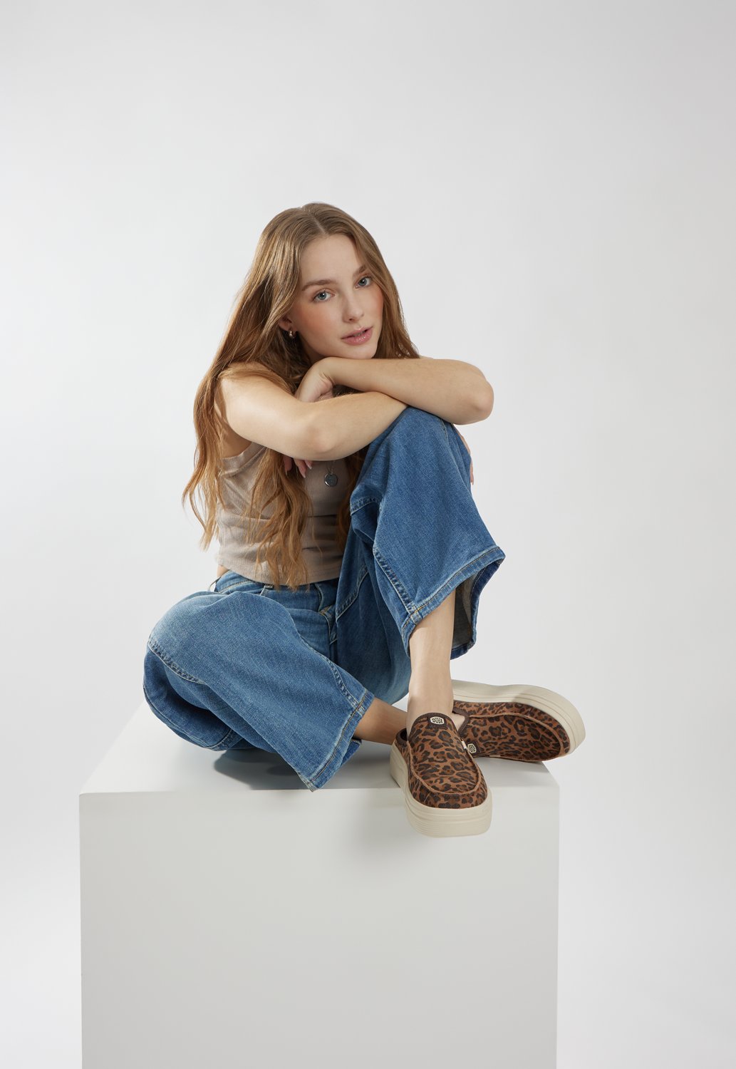 HEYDUDE Women's Wendy Austin Brown Leopard Lift Shoes