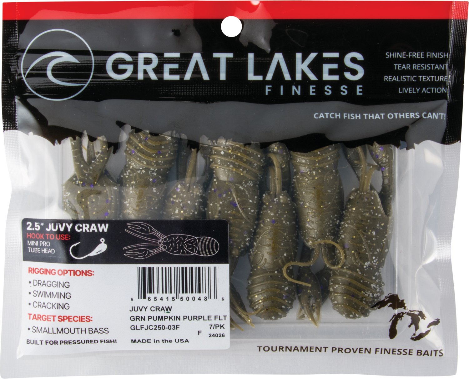 Great Lakes Finesse 2-1/2 in Juvy Craw Tube 7-Pack - view number 5