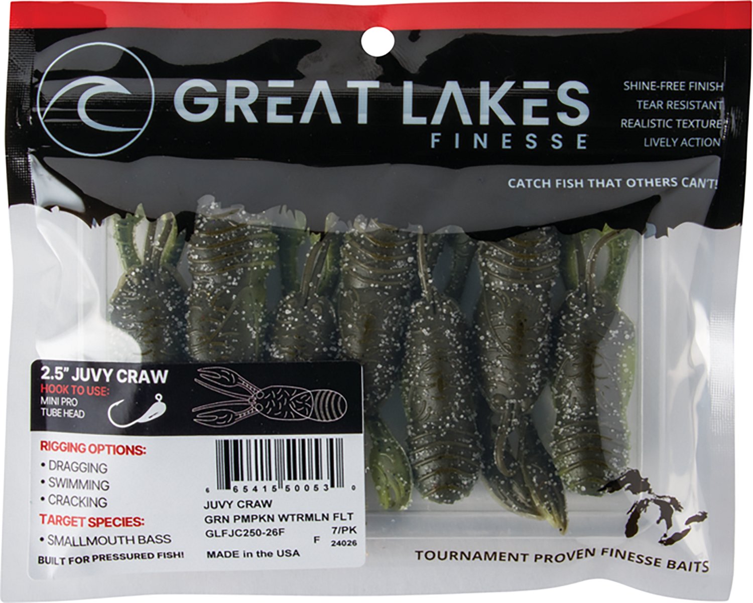 Great Lakes Finesse 2-1/2 in Juvy Craw Tube 7-Pack - view number 4