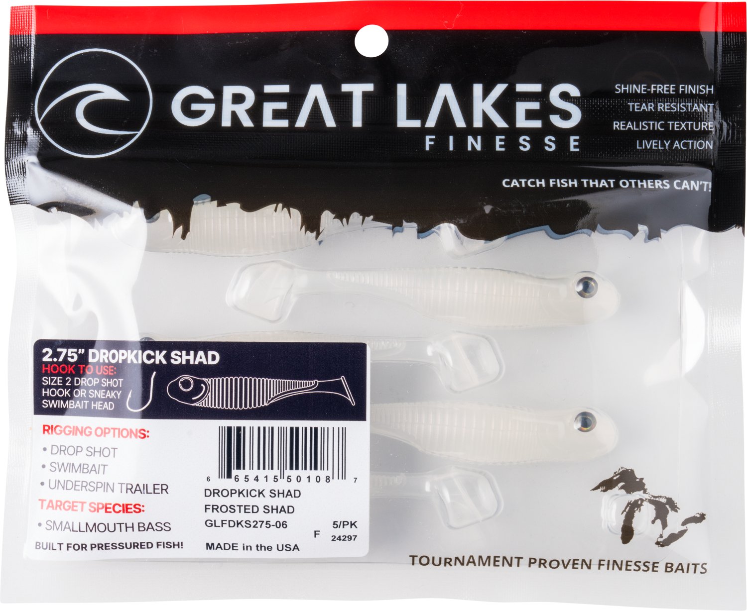 Great Lakes Finesse Drop Kick Shad Plastic Swim Bait - view number 7