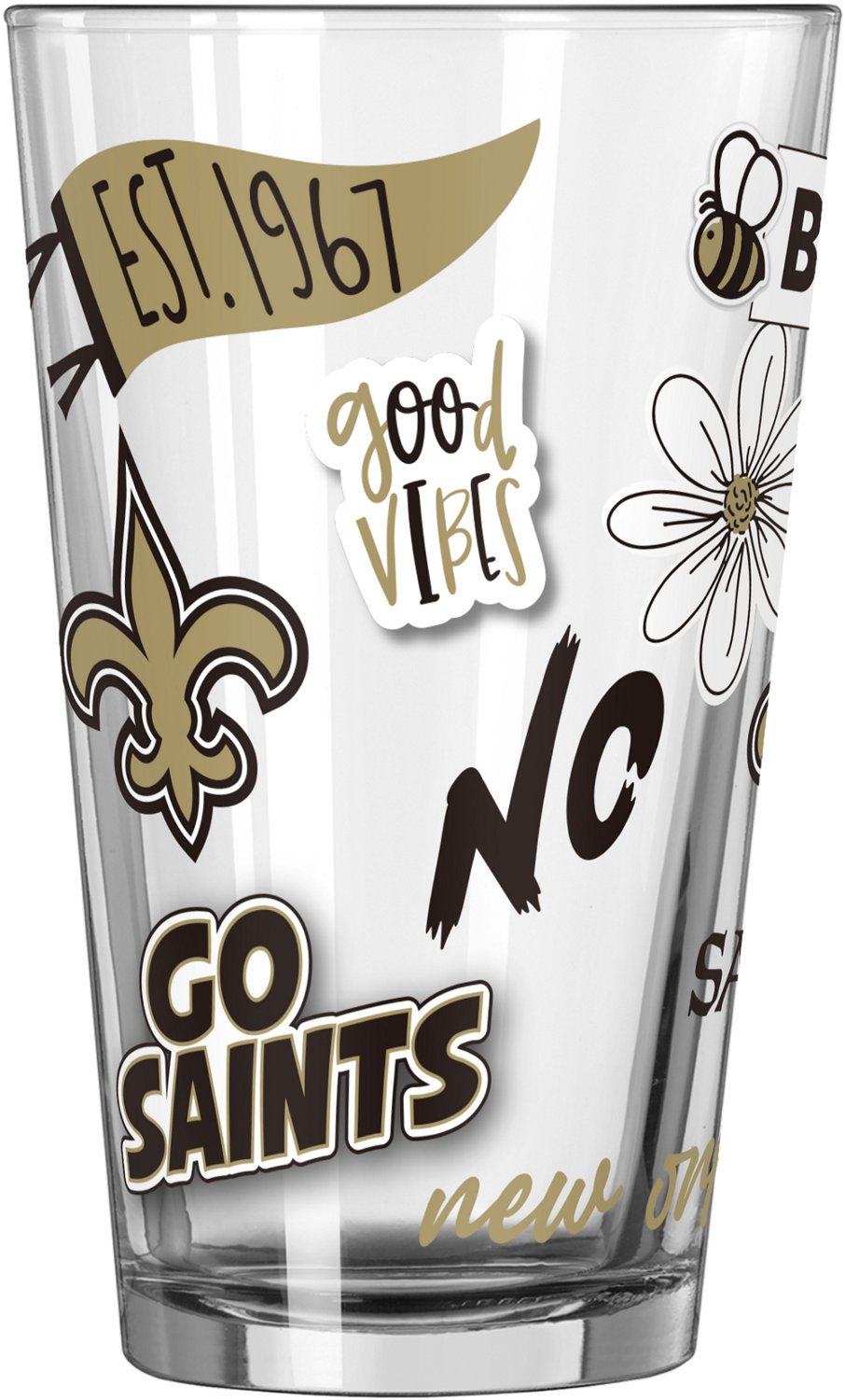Logo Brands Saints 16 oz Native Pint Glass - view number 2