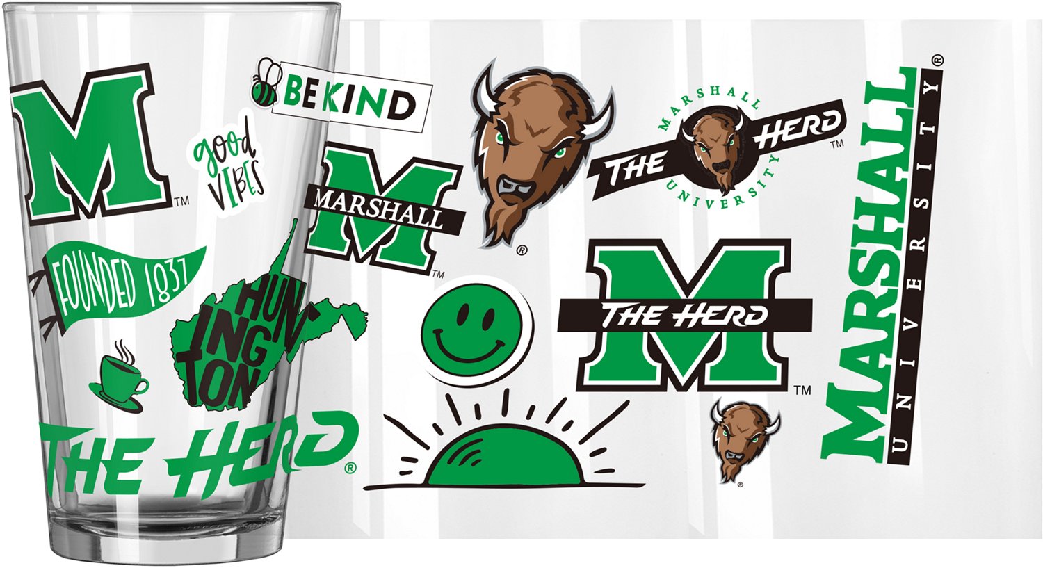 Logo Brands Marshall 16 oz Native Pint Glass - view number 3