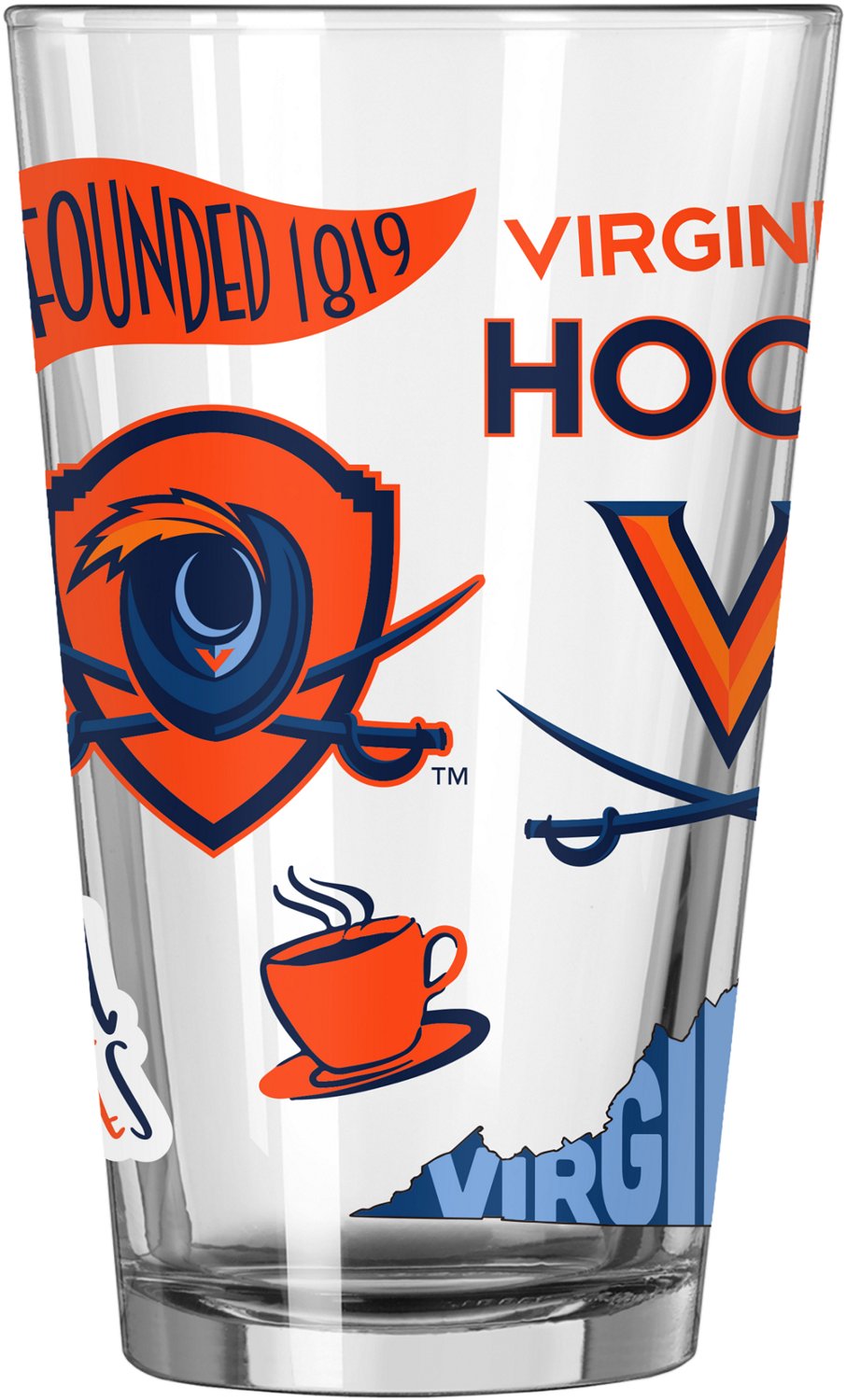 Logo Brands Virginia 16 oz Native Pint Glass                                                                                     - view number 2