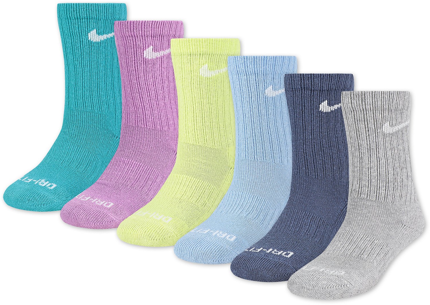 Nike Kids' Dri-FIT Performance Basics Crew Socks 6 Pack - view number 4