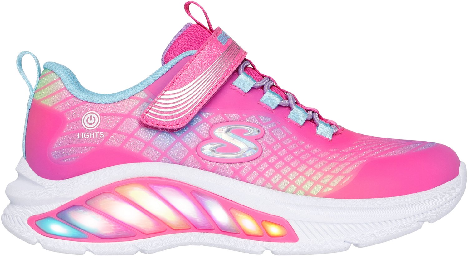 SKECHERS Girls' S-Lights Rainbow Cruisers Rainbow Reflectin Shoes - view number 6