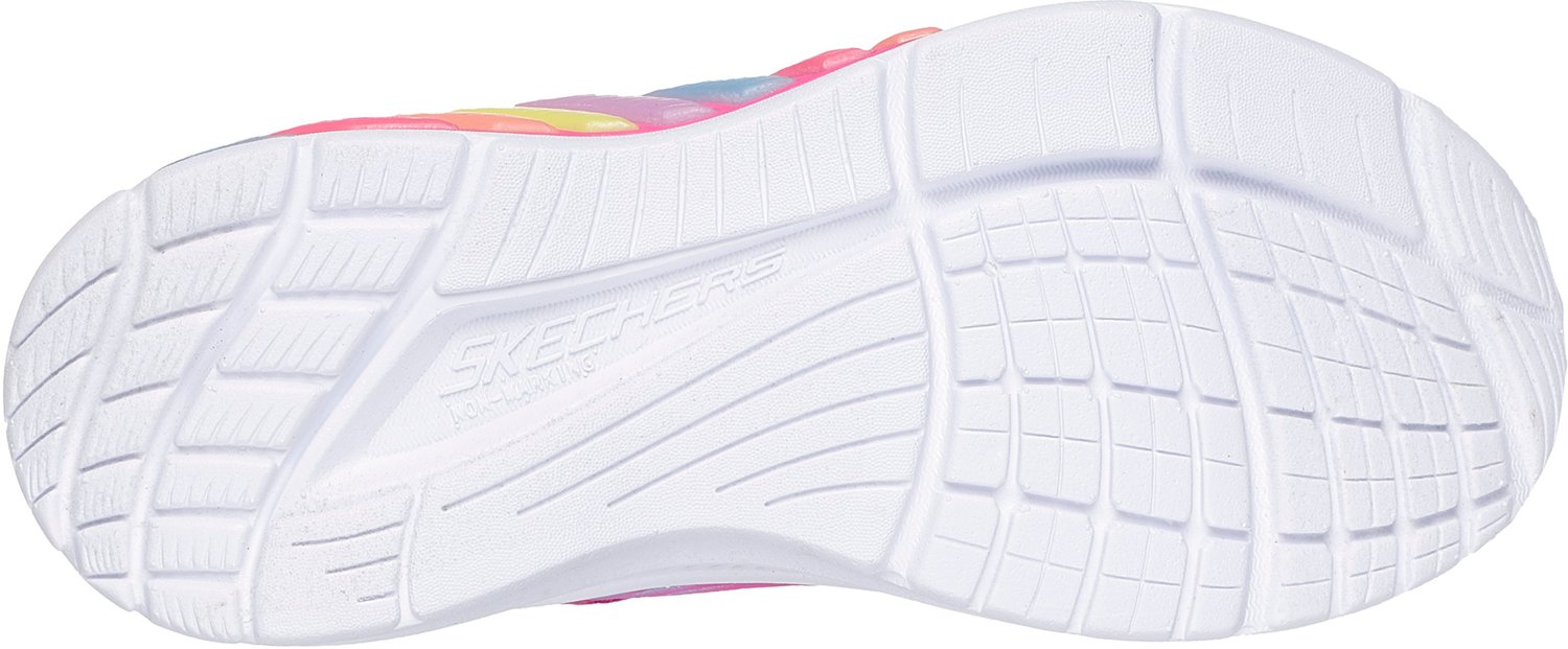 SKECHERS Girls' S-Lights Rainbow Cruisers Rainbow Reflectin