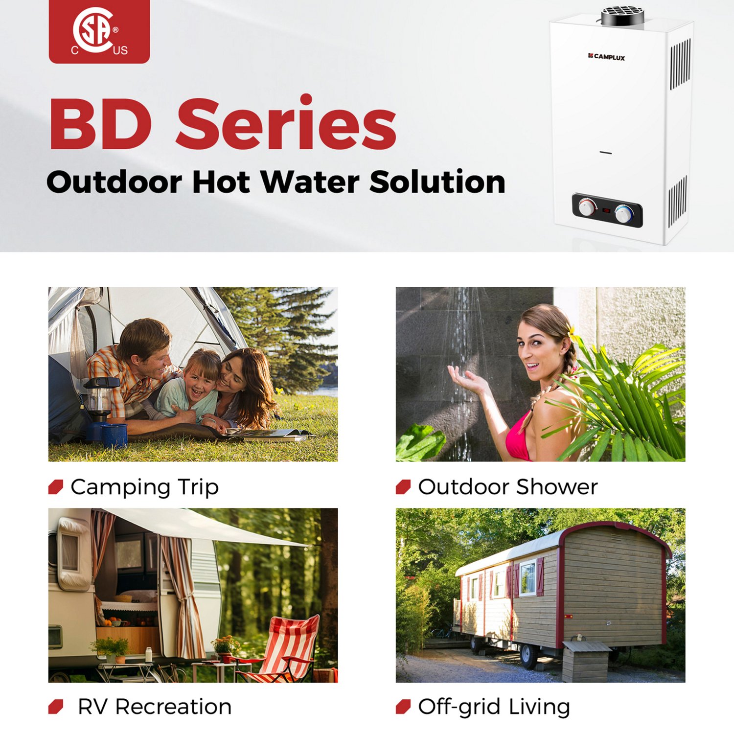 CampLux Pro Gas Outdoor 2.64 GPM Portable Tankless Water Heater - view number 7