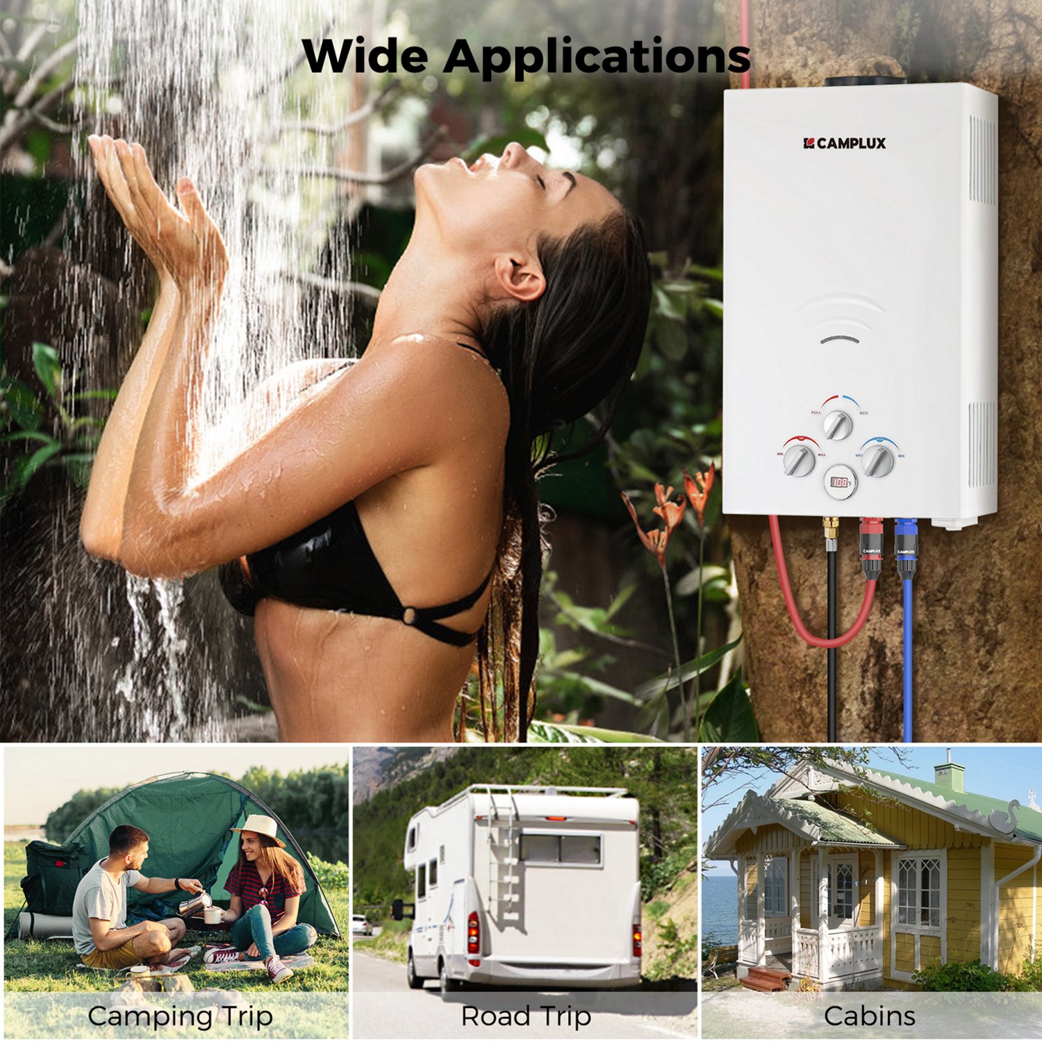 CampLux 2.64 GPM 68,000 BTU Outdoor Portable Propane Tankless Water Heater                                                       - view number 6
