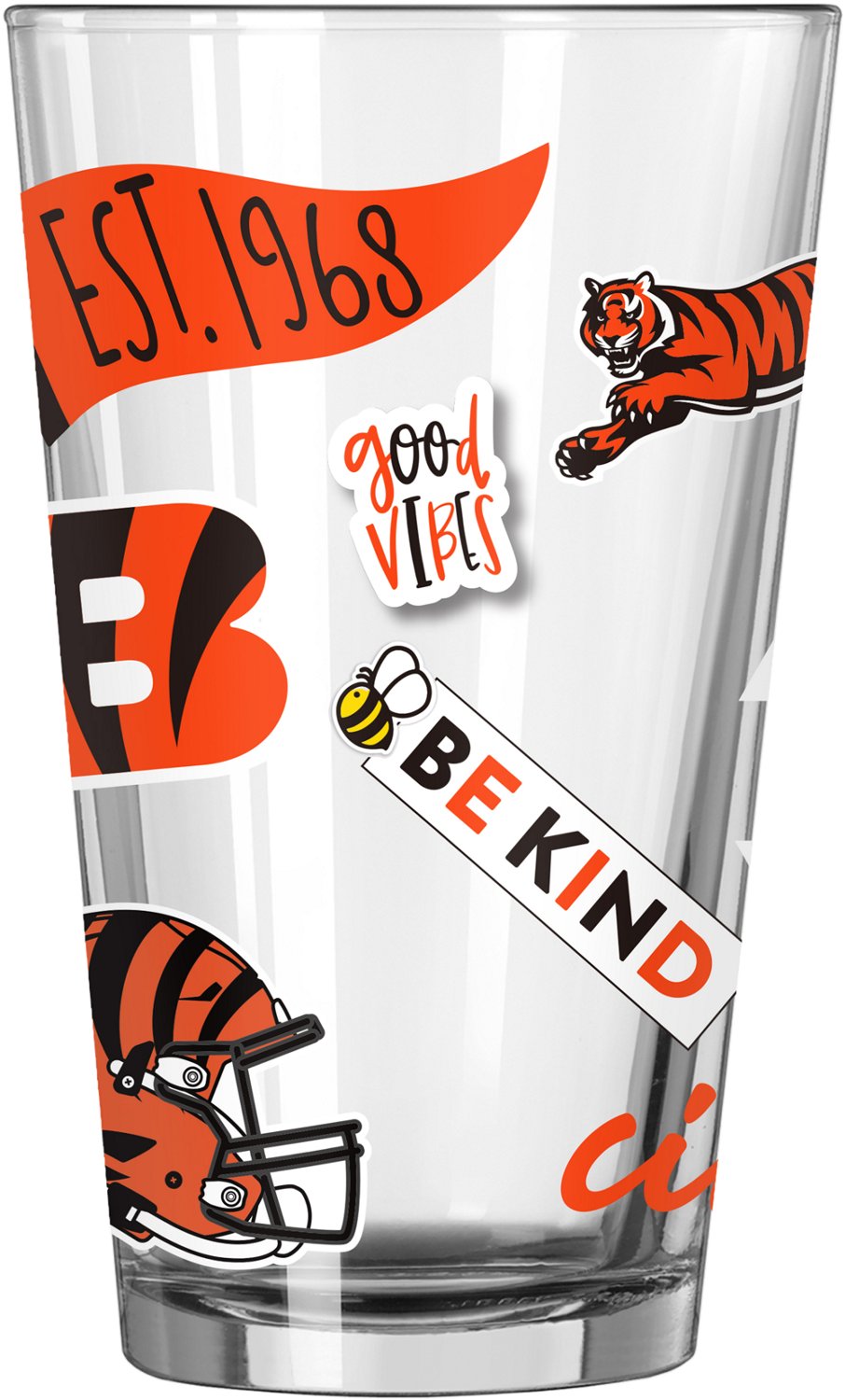 Logo Brands Brands Bengals 16 oz Native Pint Glass - view number 3