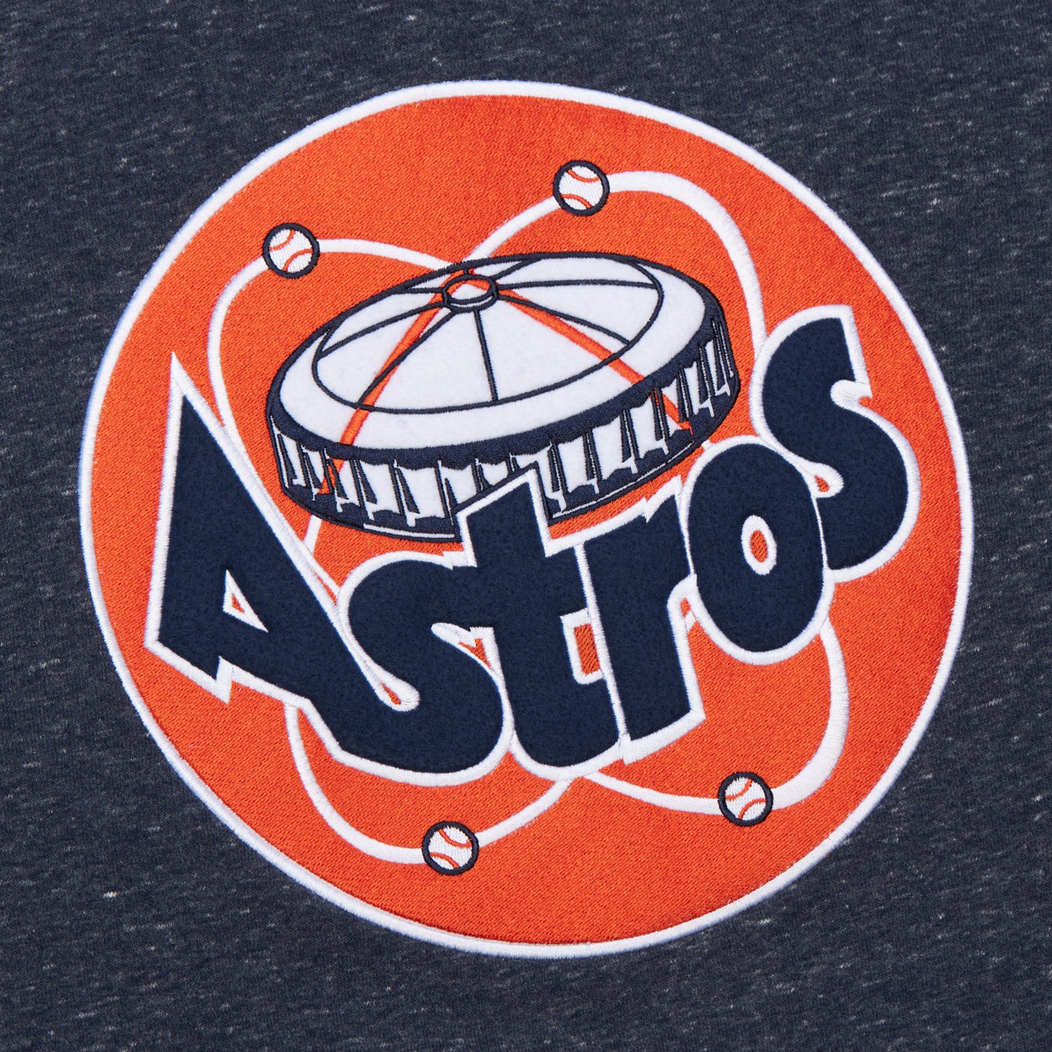 Mitchell & Ness Men's Houston Astros Snow Washed Fleece Long Sleeve Crew - view number 7
