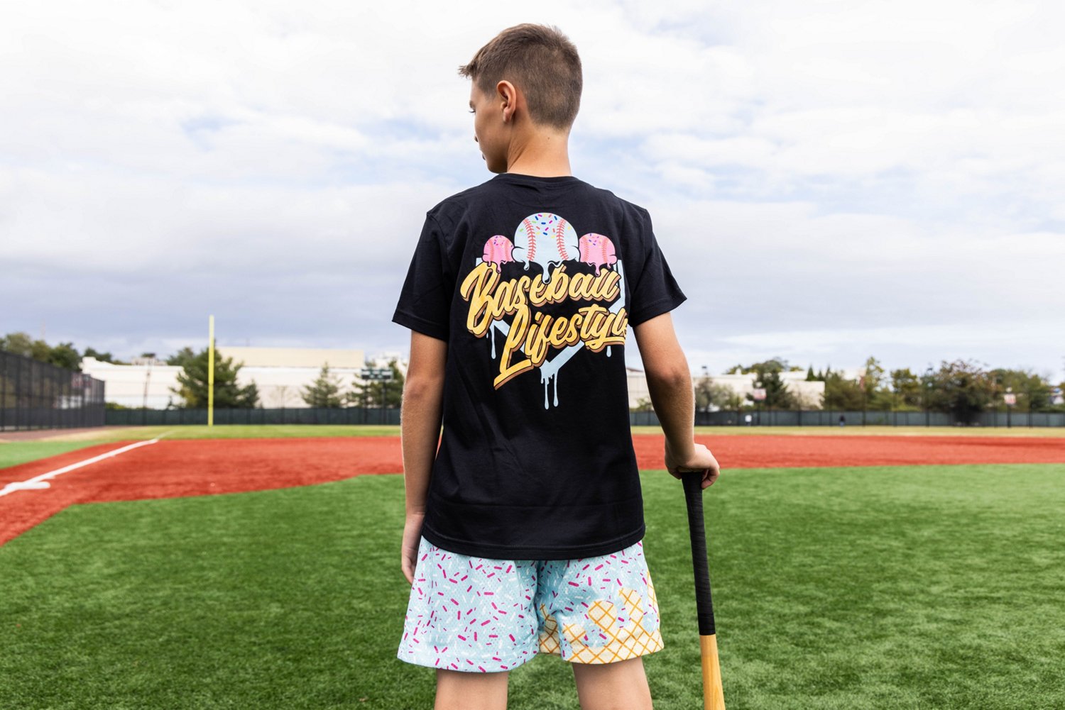 Baseball Lifestyle 101 Youth Ice Cream Graphic T-shirt                                                                           - view number 3