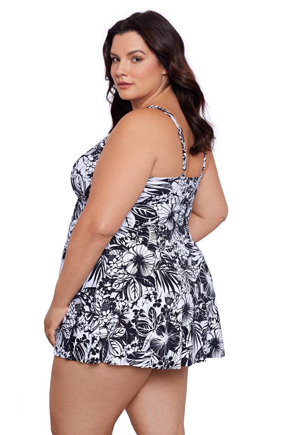 Swim Solutions Women's Plus Size Floral Swimdress - view number 3