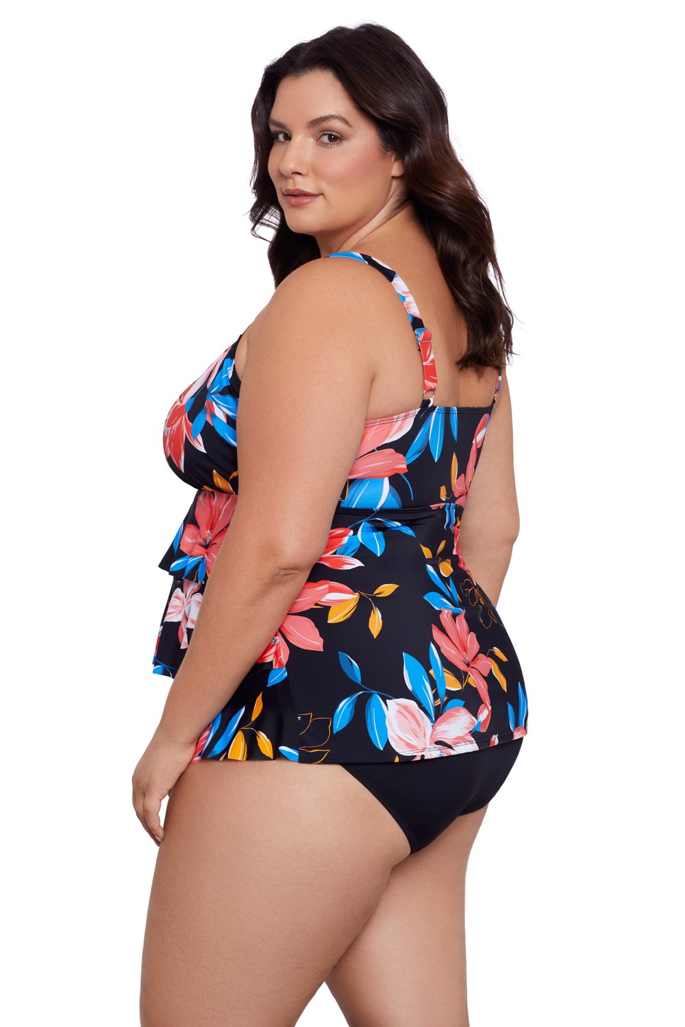 Swim Solutions Women's Hidden Spots Knotted Flyway Fauxkini One Piece Swimsuit - view number 3