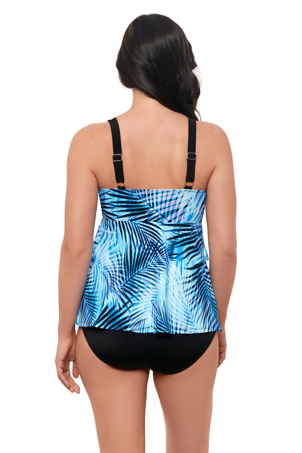 Swim Solutions Women's Leaf It Alone Triple Tier Fauxkini One Piece Swimsuit - view number 2