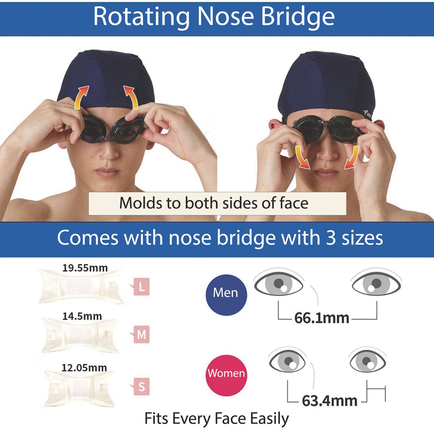 View Swipe Antifog Curved Fitness Swim Goggles                                                                                   - view number 4