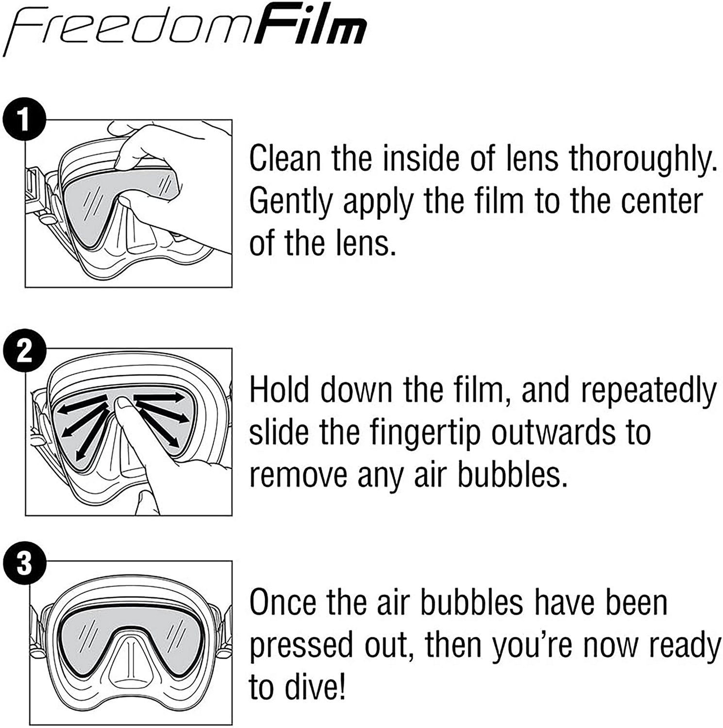 Tusa Antifog Freedom Film for Large Single Window Scuba Diving Masks  - view number 3
