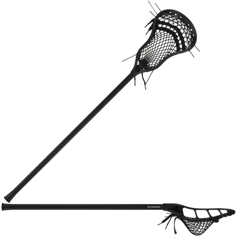 StringKing Starter Junior Youth Lacrosse Stick - Shorter Shaft, Black/Black