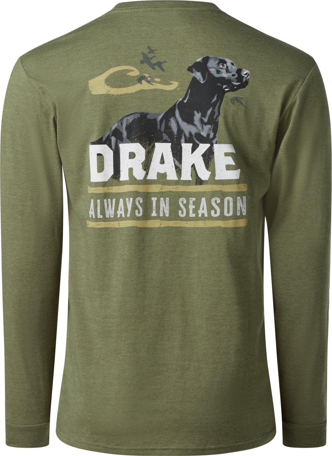 Drake Waterfowl Men's Black Lab Long Sleeve Graphic T-shirt