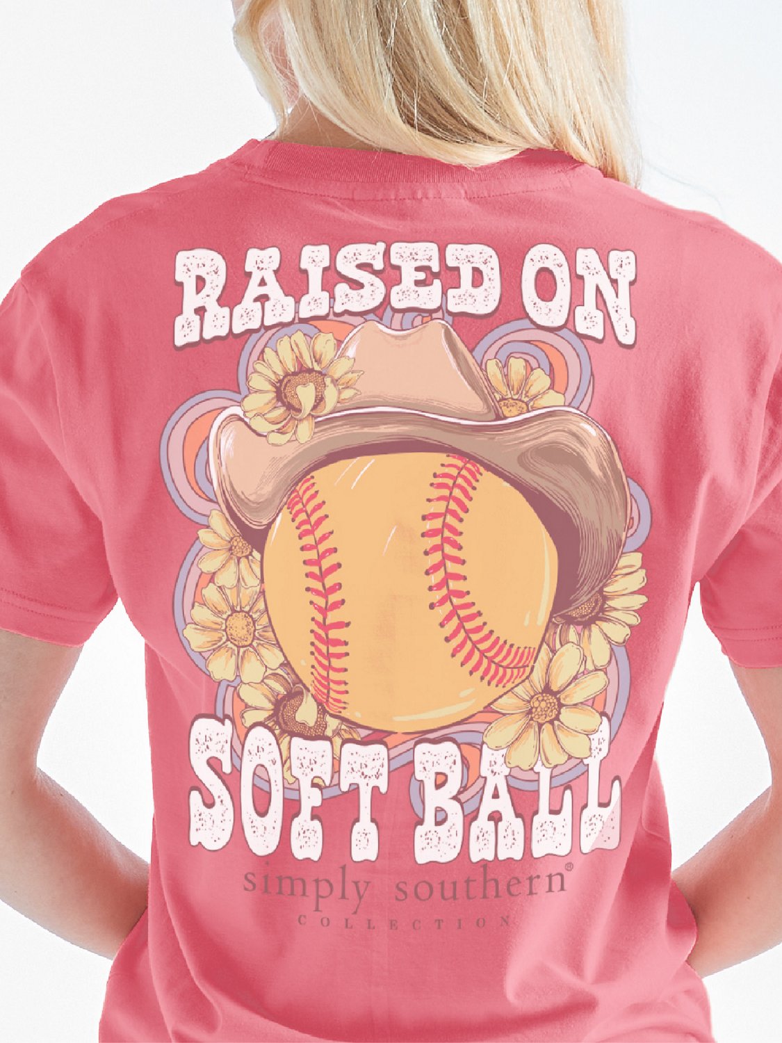 Simply Southern Girls' Softball Raised Graphic T-shirt