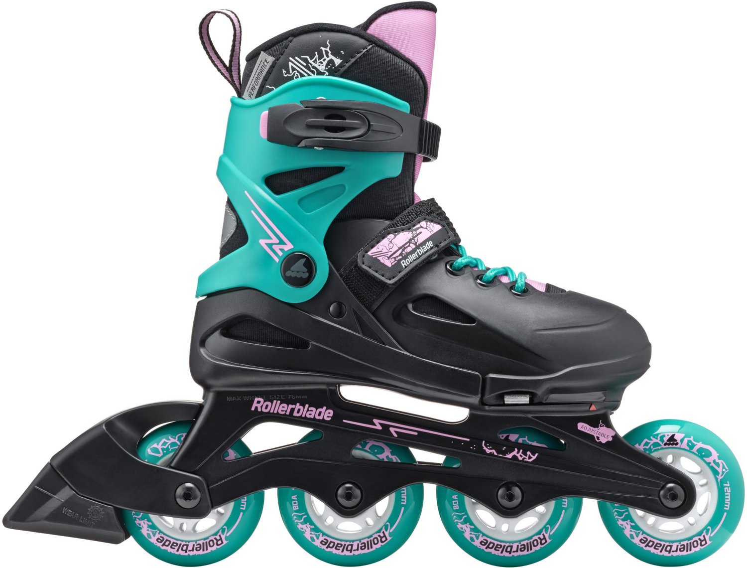 Rollerblade Kids' Fury Adjustable Fitness Inline Skates                                                                          - view number 3