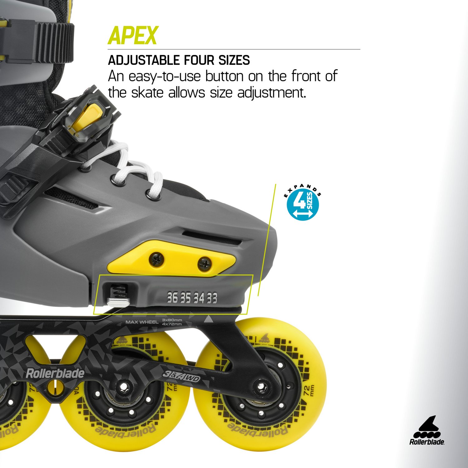 Rollerblade Youth Apex Adjustable Urban Performance Inline