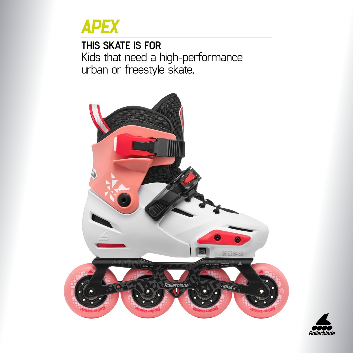 Rollerblade Youth Apex Adjustable Urban Performance Inline Skates                                                                - view number 5