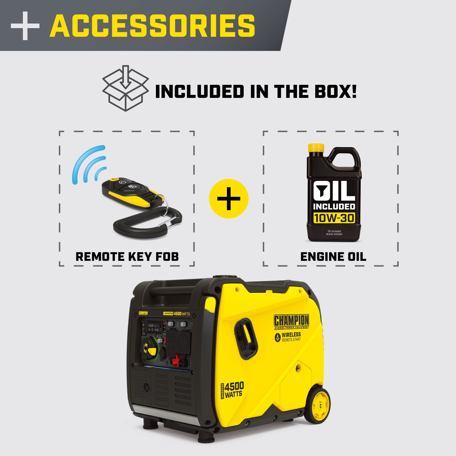 Champion Power Equipment 4,500W Wireless Remote Start RV Ready Portable Inverter Generator - view number 4