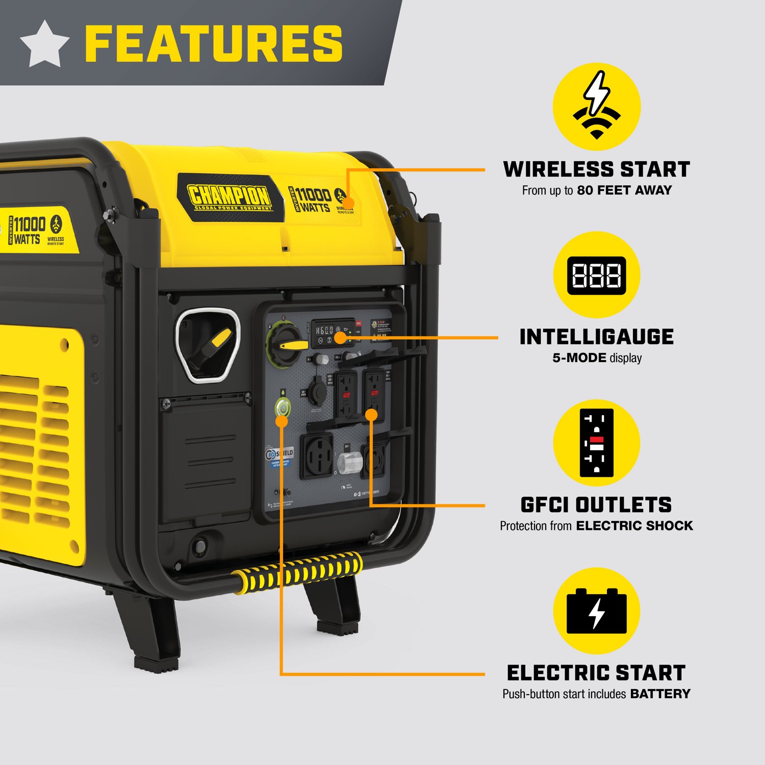 Champion Power Equipment 11,000W Wireless Remote Start Home Backup Inverter Generator                                            - view number 2