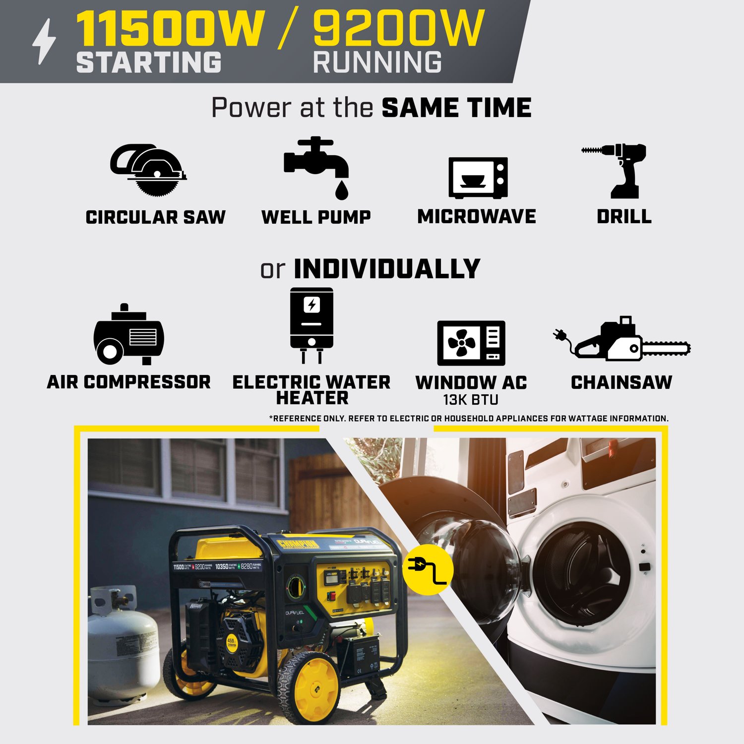 Champion Power Equipment 9,200W Electric Start Dual Fuel Home Backup Generator - view number 3
